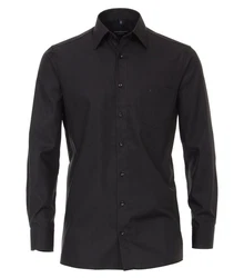 CASAMODA Langarmhemd Kent Comfort Fit NOS Schwarz/Grau