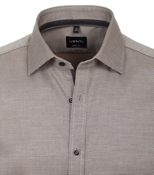 VENTI Businesshemd Body Stretch Kentkragen Grau/Braun/Khaki/Beige
