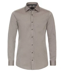 VENTI Businesshemd Body Stretch Kentkragen Grau/Braun/Khaki/Beige