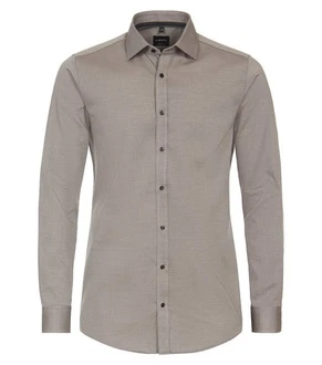 VENTI Businesshemd Body Stretch Kentkragen Grau/Braun/Khaki/Beige VENTI Businesshemd Body Stretch Kentkragen Grau/Braun/Khaki/Beige