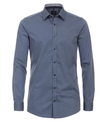 VENTI Businesshemd extra langer Arm uni Blau/Dunkelblau/Grau
