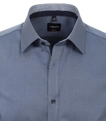 VENTI Businesshemd extra langer Arm uni Blau/Dunkelblau/Grau