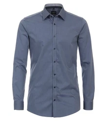 VENTI Businesshemd extra langer Arm uni Blau/Dunkelblau/Grau
