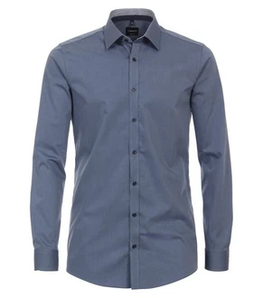 VENTI Businesshemd extra langer Arm uni Blau/Dunkelblau/Grau