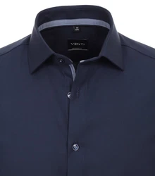 VENTI Blusenshirt Kent Modern Fit Dunkelblau/Hellblau