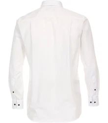CASAMODA Langarmhemd Kent Comfort Fit Weiß/Creme/Dunkelblau