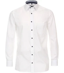 CASAMODA Langarmhemd Kent Comfort Fit Weiß/Creme/Dunkelblau