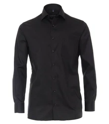 CASAMODA Langarmhemd Comfort Fit NOS Schwarz/Grau