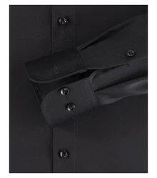 CASAMODA Langarmhemd Comfort Fit NOS Schwarz/Grau