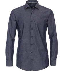 VENTI Businesshemd Hyperflex uni Dunkelblau/Hellblau