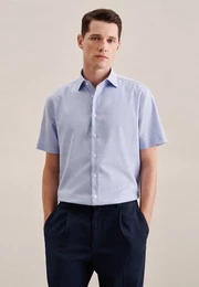 Businesshemd Shaped Shaped Kurzarm Kentkragen Uni