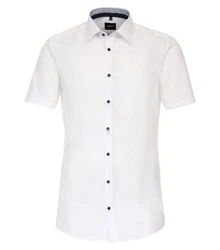 VENTI Businesshemd Kurzarm uni Weiß/Creme