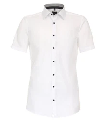 VENTI Businesshemd Kurzarm uni Weiß/Creme