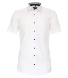 VENTI Businesshemd Kurzarm uni Weiß/Creme