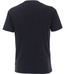 CASAMODA T-Shirt Henley SNOS T-Shirt uni Dunkelblau/Dunkelgrau