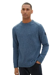 TOM TAILOR Strickpullover Hellblau/Grau/Blau/Dunkelblau
