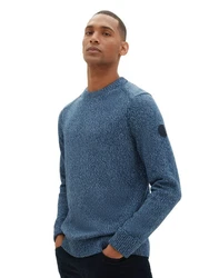 TOM TAILOR Strickpullover Hellblau/Grau/Blau/Dunkelblau