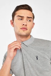 Next Piqu-Poloshirt Grau/Hellgrau