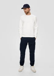 s.Oliver Stoffhose Phoenix Cargohose Weiß/Creme/Dunkelblau