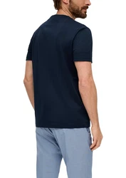 s.Oliver BLACK LABEL Kurzarmshirt Jerseyshirt Slim Fit Dunkelblau
