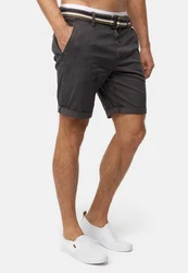 Indicode Chinoshorts Style INCunning Dunkelgrau/Khaki/Grau