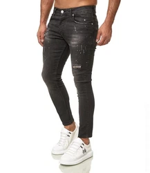 Black Island Skinny-fit-Jeans Herren schwarz