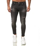 Black Island Skinny-fit-Jeans Herren schwarz