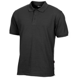 T-Shirt Poloshirt, schwarz, mit Knopfleiste