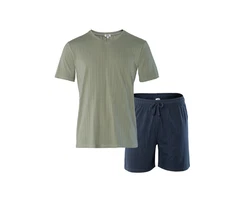 LIVING CRAFTS Schlafanzug REX Dunkelgrün/Grün/Khaki