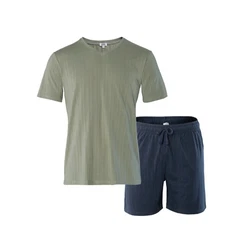 LIVING CRAFTS Schlafanzug REX Dunkelgrün/Grün/Khaki