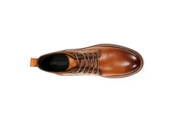 YFFUSHI Schnürstiefelette Herren aus echtem Leder Braun/Beige/Orange
