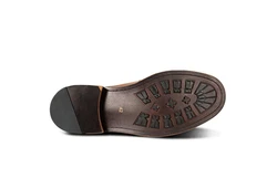 YFFUSHI Schnürstiefelette Herren aus echtem Leder Braun/Beige/Orange