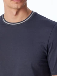 Schiesser Pyjama Rundhals mit Webhose Selected Premium Dunkelblau/Grau/Blau/Dunkelgrau