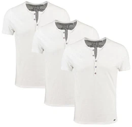 Henleyshirt Lemonade vintage Look uni Basic MT00122 mit Knopfleiste unifarben kurzarm slim fit