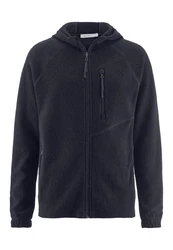 Hessnatur Fleecejacke Kapuze Relaxed Dunkelblau/Dunkelgrau