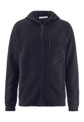 Hessnatur Fleecejacke Kapuze Relaxed Dunkelblau/Dunkelgrau