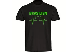 multifanshop T-Shirt Herren Brasilien Herzschlag Grün/Dunkelgrün