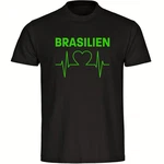 multifanshop T-Shirt Herren Brasilien Herzschlag Grün/Dunkelgrün