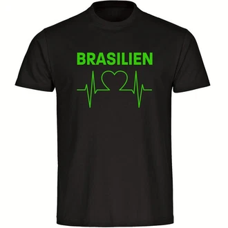 multifanshop T-Shirt Herren Brasilien Herzschlag multifanshop T-Shirt Herren Brasilien Herzschlag