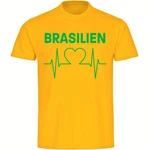 multifanshop T-Shirt Herren Brasilien Herzschlag Gelb/Grün/Neonfarben/Gold