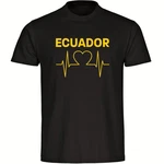 multifanshop T-Shirt Herren Ecuador Herzschlag Gold/Grau/Gelb
