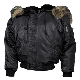 Outdoorjacke US Polarjacke N2B, schwarz, dick gefttert