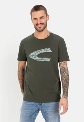camel active Print-Shirt Dunkelgrün