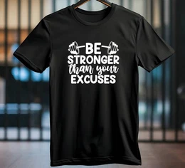 T-Shirt Herren Sommer Workout Fitness Premium T-Shirt mit Druck 100% Baumwolle