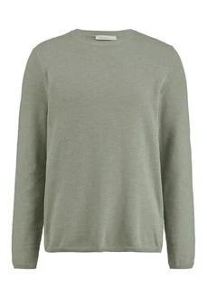 Hessnatur Strickpullover Slub Dunkelgrün/Hellgrün/Khaki/Grün