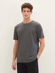 TOM TAILOR T-Shirt Basic T-Shirts (2er-Pack) Dunkelgrau/Khaki/Grau/Dunkelgrün