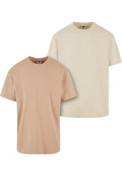 URBAN CLASSICS T-Shirt Heavy Oversized Tee 2-Pack Beige/Khaki/Braun