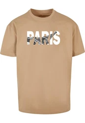 Merchcode Paris Eiffel Tower Heavy Oversize Tee Braun/Grün