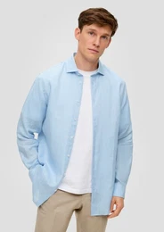 Langarmhemd Glnzendes Tailored Fit Hemd aus Leinen