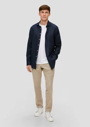 s.Oliver Black Label Langarmhemd Tailored Fit Hemd aus Leinen schwarz
